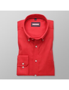 Willsoor Los hombres clásicos camisa (todas altura) 7801 en color rojo con ajuste fácil cuidado