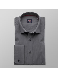 Willsoor Hombres Ajustado camisa Londres (altura 176-182) 7914 en grafito colorear con ajuste fácil cuidado