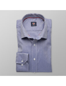 Willsoor Hombres Ajustado camisa Londres (altura 176-182) 8275 en azul colorear con ajustando 2W Más