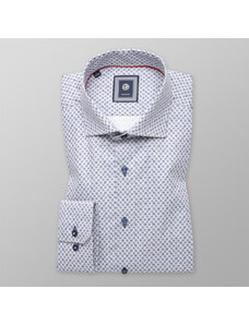 Willsoor Camisa Slim Fit (Altura 176-182 y 188-194) Color Gris Con Patrón De Rayas y Flores Para Hombre 11110