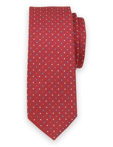 Willsoor Corbata angosta color rojo con colorido estampado 11130