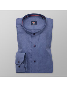 Willsoor Camisa Slim Fit para hombres en azul con patrón fino 11343