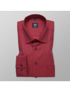 Willsoor Camisa Slim Fit Color Rojo Para Hombre 11676