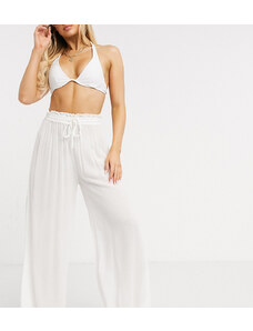 Pantalones de playa blancos con cordón ajustable exclusivos de Iisla & Bird