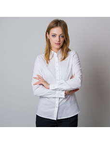 Willsoor Camisa blanca de mujer con un elegante estampado en la espalda 12081