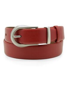 Willsoor Cinturón de cuero para mujer en color rojo 12234