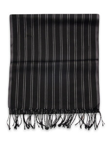 Willsoor Bufanda fina en color negro con patrón de rayas 12246