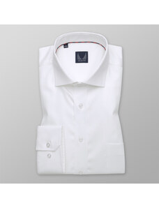 Willsoor Camisa clásica de hombre en blanco con patrón liso 12257