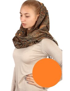 Glara Multicolor maxi scarf pattern fringes