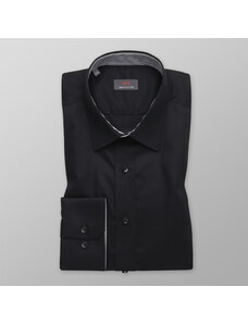 Willsoor Camisa Slim Fit Color Negro Para Hombre 12360