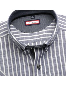 Willsoor Camisa Slim Fit (Altura 176-182) Color Gris Con Patrón De Rayas Para Hombre 6275