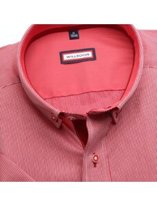 Willsoor Hombres Ajustado camisa (altura 176-182) 6576 en color rojo con banda