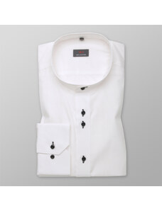 Willsoor Camisa Slim Fit Color Blanco Con Estampado Liso Para Hombre 12450