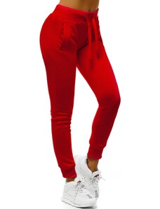 Pantalón de chándal para mujer rojo oscuro OZONEE JS/CK01/59