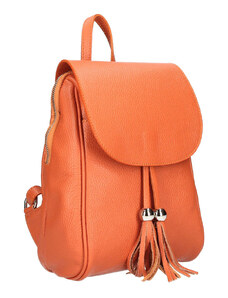 Glara Women's leather backpack with fringe
