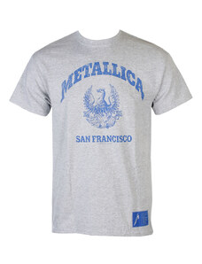ROCK OFF Camiseta para hombre Metallica - College Crest - Gris - RTMTLTSGCOL