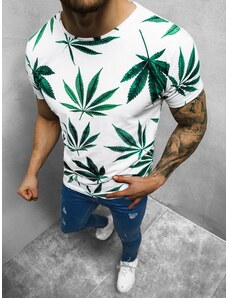 Camiseta de hombre de blanco-verde OZONEE O/BL54