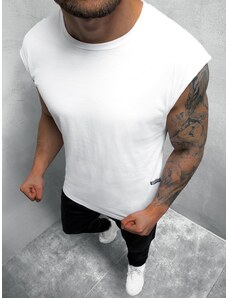 Camiseta sin mangas de hombre blanca OZONEE O/1265Z