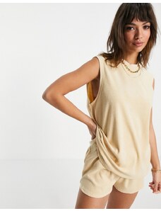 Camiseta color camel de tejido rizado de 4th & Reckless (parte de un conjunto)-Marrón