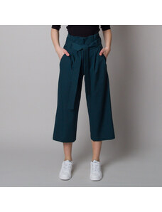 Willsoor Pantalones de tela para mujer culottes verde oscuro 12618