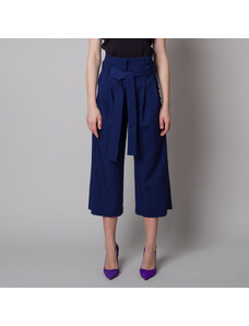 Willsoor Pantalones de tela para mujer culottes azul oscuro 12617