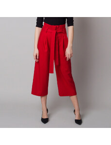 Willsoor Pantalones de tela para mujer culottes Rojo 12621