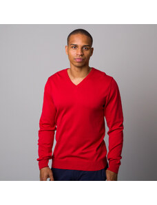 Willsoor Suéter Color Rojo Con Patrón Liso Para Hombre 12816