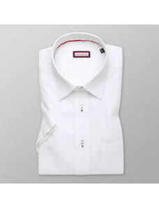 Willsoor Camisa para hombre clásica blanca con patrón de puntos 12839