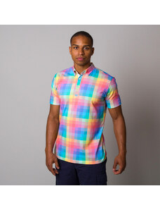 Camiseta Polo Clásica Con Color Comprobado Para Hombres Willsoor 8098