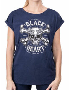 Camiseta para mujer BLACK HEART - DEAD PIN UP - AZUL - 8504