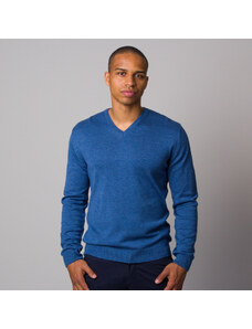 Willsoor Suéter Color Azul Oscuro Con Estampado Liso Para Hombre 12125