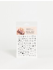 Pack de tatuajes temporales para uñas blanco y negro de INKED by Dani-Sin color