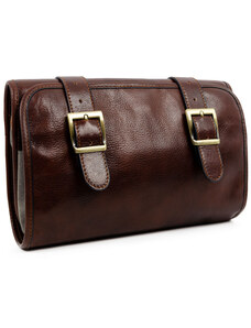 Glara Family leather cosmetic wrap-up bag Premium