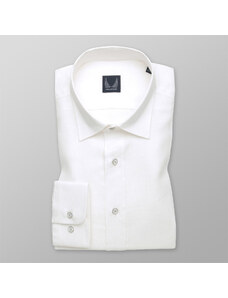 Willsoor Camisa clásica de lino para hombres color blanco 12997