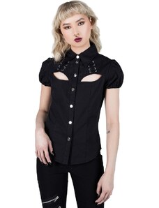 Camisa de mujer KILLSTAR - Hellstar Lace-Up - Negro - KSRA003354