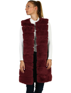 Glara Long quilted fur vest