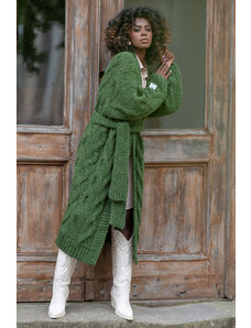 Glara Wool cardigan with knitted pattern