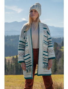 Glara Wool cardigan with Norwegian pattern