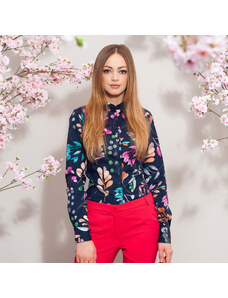 Willsoor Camisa para mujer con colorido estampado floral 10813