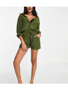 Pantalones cortos de playa caquis exclusivos de Esmée (parte de un conjunto)-Verde