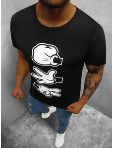 Camiseta de hombre negra OZONEE JS/KS1997Z