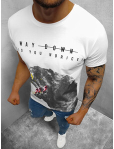 Camiseta de hombre blanco OZONEE O/1298