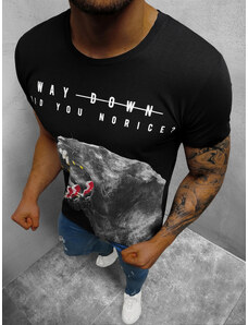 Camiseta de hombre negro OZONEE O/1298