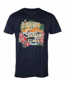 Camiseta para hombre Beach Boys - Surfin USA Tropical - AZUL MARINO - ROCK OFF - BBTS03MN