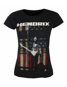 Jimi Hendrix - Peace Flag Scoop - NEGRO - ROCK OFF camiseta para mujer - JHXTS12LB