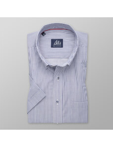 Willsoor Camisa slim fit de hombre en color blanco con patrón de rayas azul 13935
