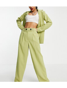 Pantalones verde claro de corte sartorial de 4th & Reckless Petite (parte de un conjunto)