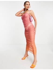 Missyempire Vestido midi degradado de malla de Missy Empire-Multicolor