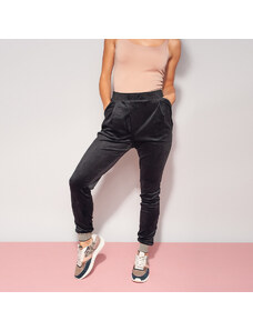 Willsoor Pantalones deportivos negros de mujer con elementos grises 13095