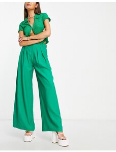Pantalones verdes de corte palazzo de SNDYS